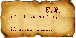 Böröndy Mihály névjegykártya