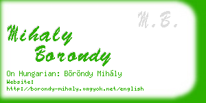 mihaly borondy business card