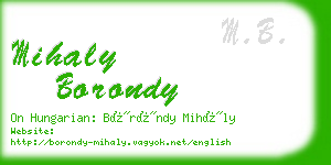 mihaly borondy business card